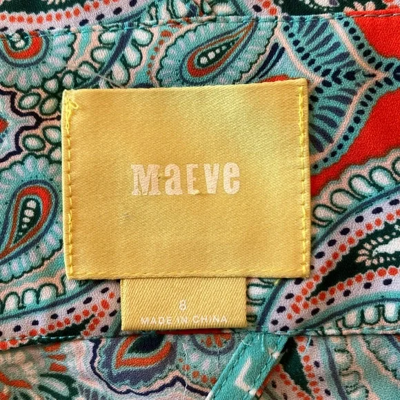 Maeve by Anthropology Midi Dress Women Size 8 Teal - Picture 6 of 14